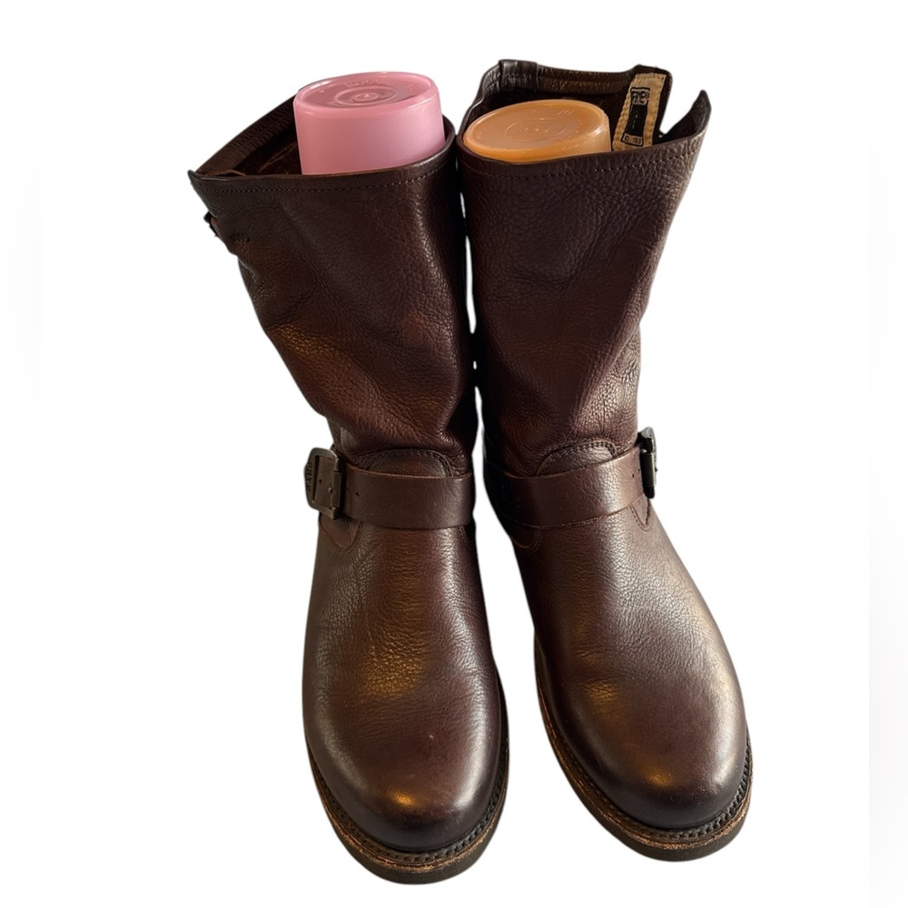 FRYE Veronica Leather Short Slouchy Boots Brown Womens Size 8B